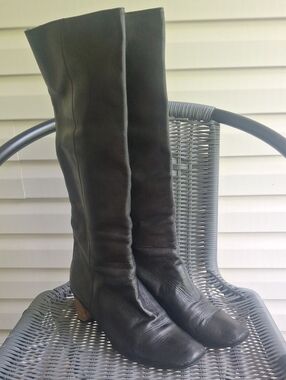 kate spade Black Knee Leather Boots